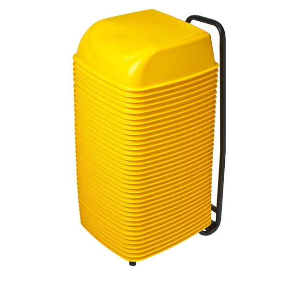 Koala Kare KB424-07 Single Height Cinema Booster Seats w/ Rolling Cart - Plastic, Yellow- Set