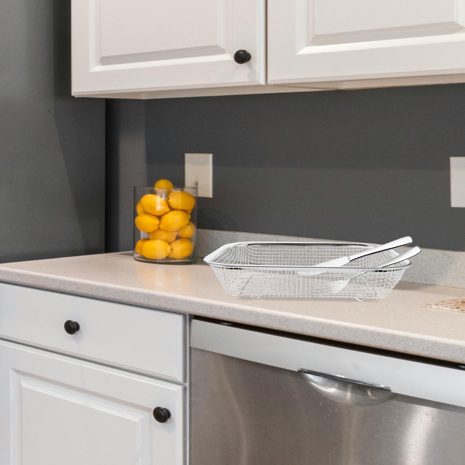HOMEMAXS Metal Storage Basket Kitchen Dishwasher Basket Dishwasher Tableware Holder Baking Mesh Basket