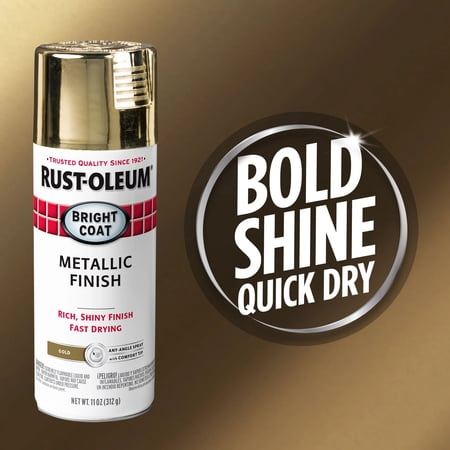 Rust-Oleum Stops Rust Bright Coat Gold Metallic Spray Paint, 11 oz