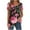 Pink, variant on Womens Tops Plus Size Print Short Sleeve Button-Front Round Neck Pleated Blouse Purple XL