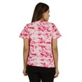 thumbnail image 4 of Moomaya Tie Dye Short Sleeve Ruching Tops For Women V-Neck Casual Jersey Tee, 4 of 8