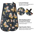 thumbnail image 4 of Dailycode Double Sided Oven Mitt with Loop Heat Resistant Kitchen Long Potholders 7" x 35" Red Yellow Grey Butterflies, 4 of 6
