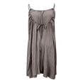 thumbnail image 5 of Scyoekwg Girls Summer Dress Fashion Sleeveless Crew Neck Solid Color Back Drawstring Loose Suspender Long Dress Comfy, Gray, 9 Years, 5 of 9