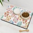 thumbnail image 3 of Dog Feeding Mat, Dog Mat for Food and Water, Pet Dog Cat Bowl Mat, Anti-Slip Reusable Cat Feeding Mat with Happy Easter Watercolor Eggs,16inx24in, 3 of 7