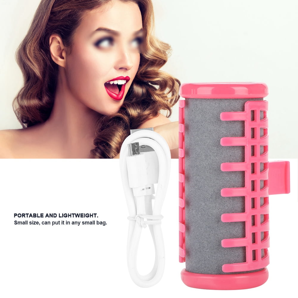 Qiilu USB Rechargeable Wireless Hair Roller Seethrough Bangs Hair