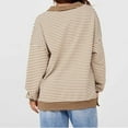thumbnail image 3 of Womens Thin V Neck Sweater, Long Sleeve Pullover for Women Fall Fashion Loose Fit Striped Printed Lapel Sweatshirts S-XL, 3 of 3