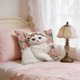 thumbnail image 5 of CaiYueKe Cute Cat Embroidery Pillow Cover - Flocked Velvet Decorative Throw Cushion Sofa Bedroom Living Room Accent Pillowcase, Faux Embroidery Animal Pattern Home Decor Gift for Women, 5 of 7