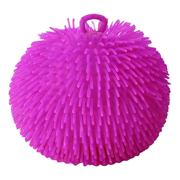 Juguete sensorial de felpa grande con bolas de peluche y púas de goma en color lila (6 colores)