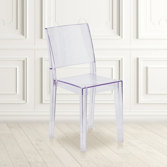 BizChair 4 Pack Transparent Stacking Side Chair