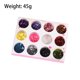 thumbnail image 2 of 12 Color Nail Glitter Sequins Manicure Sticker Holographic Nail Art, 2 of 5