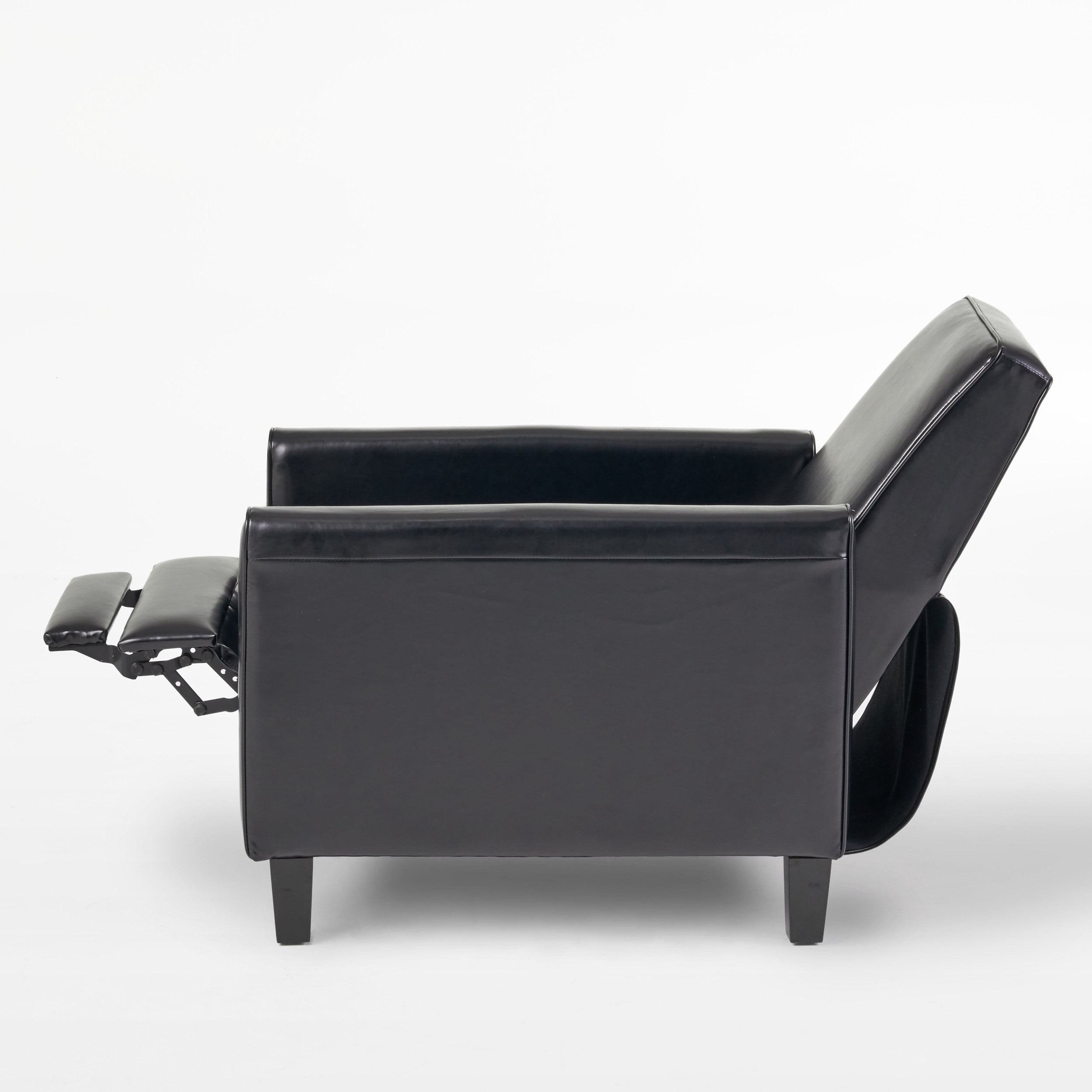 GDF Studio Paris Bonded Leather Recliner Club Chair, Black