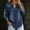 *Dark Blue, variant on ClodeEU Women's V Neck Long Sleeve Denim Blouse,Loose Curved Hem Casual Jean Top Black,Women's Plus L