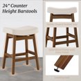 thumbnail image 7 of Dycanpo Saddle Seat Counter Height Bar Stools Set of 3 for Kitchen, Dining, 24in, Antique White-Faux Leather, 7 of 7