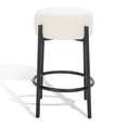 thumbnail image 2 of SAFAVIEH Couture Paisleigh Round Backless Counter Stool, Ivory/Black, 2 of 10