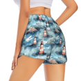 thumbnail image 2 of Uemuo Sea Marine And Lighthouse Pattern Women's Athletic Shorts High Waisted Running Shorts with Liner Pockets Gym Elastic Workout Shorts-Large, 2 of 9
