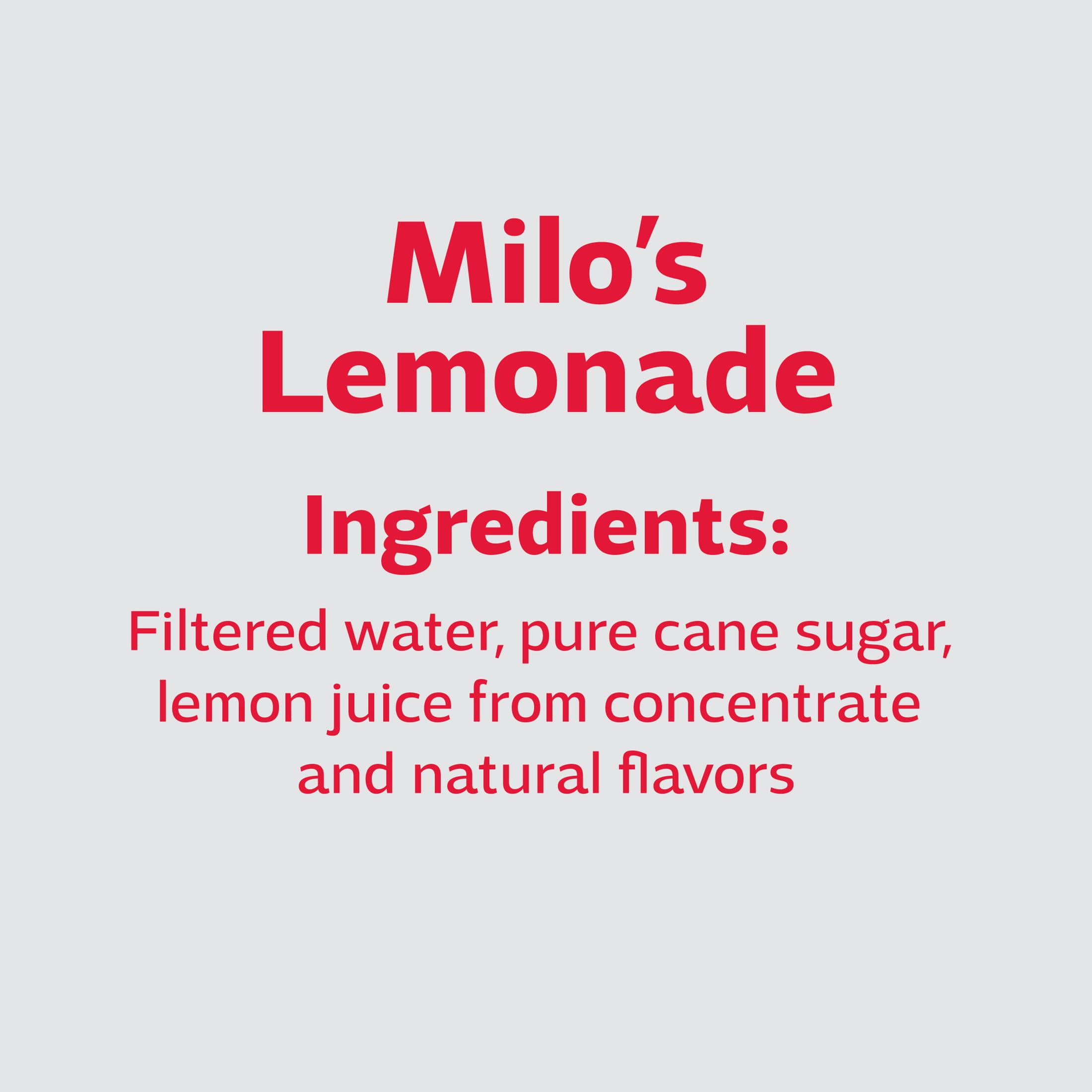 Milo's Lemonade Juice Drink 100% Natural, 128 fl oz Refrigerated Jug Caffeine Free, No Added Colors