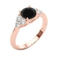 thumbnail image 2 of 1.35 Carat Natural Black And White Diamond Engagement Rings For Women In 10K Solid Rose White Yellow Gold, 2 of 5