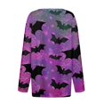 thumbnail image 5 of Camiseta de manga larga de Halloween para mujer: Top informal con estampado festivo de calabaza y murciélago, 5 of 5