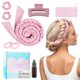 thumbnail image 1 of Conjunto de diadema rizadora sin calor, rulos suaves para dormir, para mujer, color rosa., 1 of 5