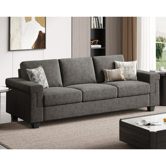 90" Sofa Couch, Modern Upholstered Sofa 3 Seater Sofa For Living Room Apartment Office
