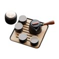 thumbnail image 2 of Juego de té de Kung Fu de 7x con recipiente para té, tazas de té e infusor de bandeja, tetera de cerámica con mango de madera para el hogar, 2 of 5