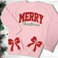 thumbnail image 2 of Fshinging Sweatshirt for Women Hoodie Christmas Side Bow Applique Long Sleeve Crewneck Xmas Workout Clothes, 2 of 4