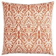 thumbnail image 1 of HomeRoots 403200 Distressed Damask Throw Pillow, Orange & White, 1 of 1