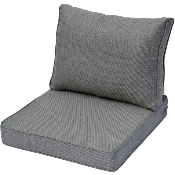 Ovios Back and Seat Cushion Set for Outdoor Furniture, 2-Piece Replacement Cushions for Deep Seating Patio Chair, Outside Pads for Porch, Deck and Garden Seats
