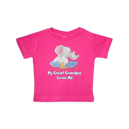 

Inktastic My Great Grandpa Loves Me Cute Elephants Clouds Moon Stars Gift Baby Boy or Baby Girl T-Shirt