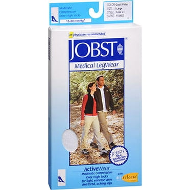 Jobst ActiveWear 15-20 mmHg Knee High Compression Socks White Xlarge