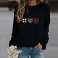 thumbnail image 2 of Womens Valentines Day Tops Leopard Buffalo Plaid Heart Graphic Sweatshirts Crewneck Pullover Tops, 2 of 8
