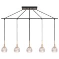 thumbnail image 2 of Woodbridge Lighting Elise 5-Light Glass Linear Pendant in Brass/Bronze/Mercury, 2 of 5