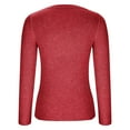 thumbnail image 5 of XFLWAM Women's Long Sleeve Sweater Classic-Fit Crewneck Fitted Pullover Knit Sweater Top Red L, 5 of 8