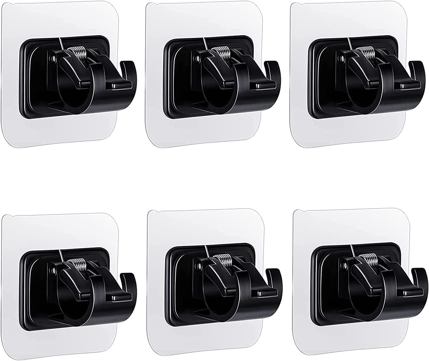 Curtain Rod Bracket No Drilling, 6 PCS Self Adhesive Curtain Rod Holder  Hooks, No Drill Curtain Rod Brackets for Home Bathroom Kitchen and Hotel  Use (Black) 