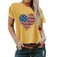 thumbnail image 1 of Birdeem T-Shirt pour Femmes d'Été Décontracté Ample Imprimé Fête de l'Indépendance à Col Rond à Manches Courtes, 1 of 2