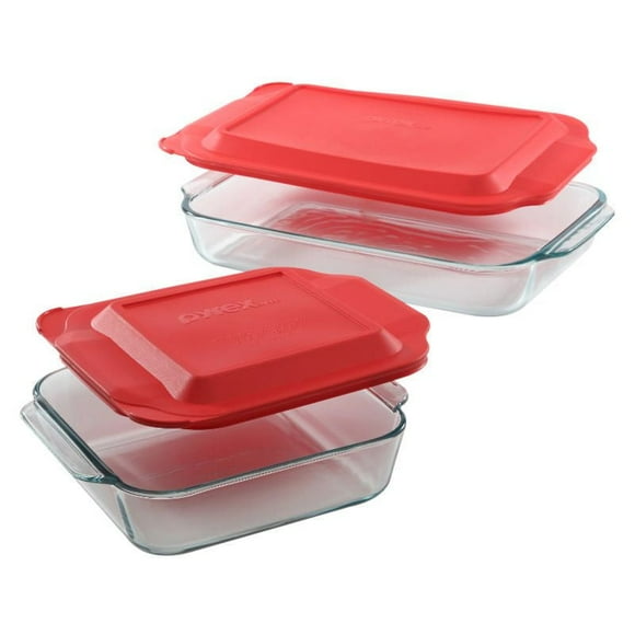 Pyrex®  Basics 2Qt (1.9L)& 3Qt (2.8L) 4 Piece Set