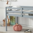 thumbnail image 4 of Jopath Twin Size Loft Bed, Rubber Wooden Loft Bed Frame with Ladder, Bed Platform of Strengthened Slats, Modern Low Loft Bed for Boys Girls, Grey, 4 of 8