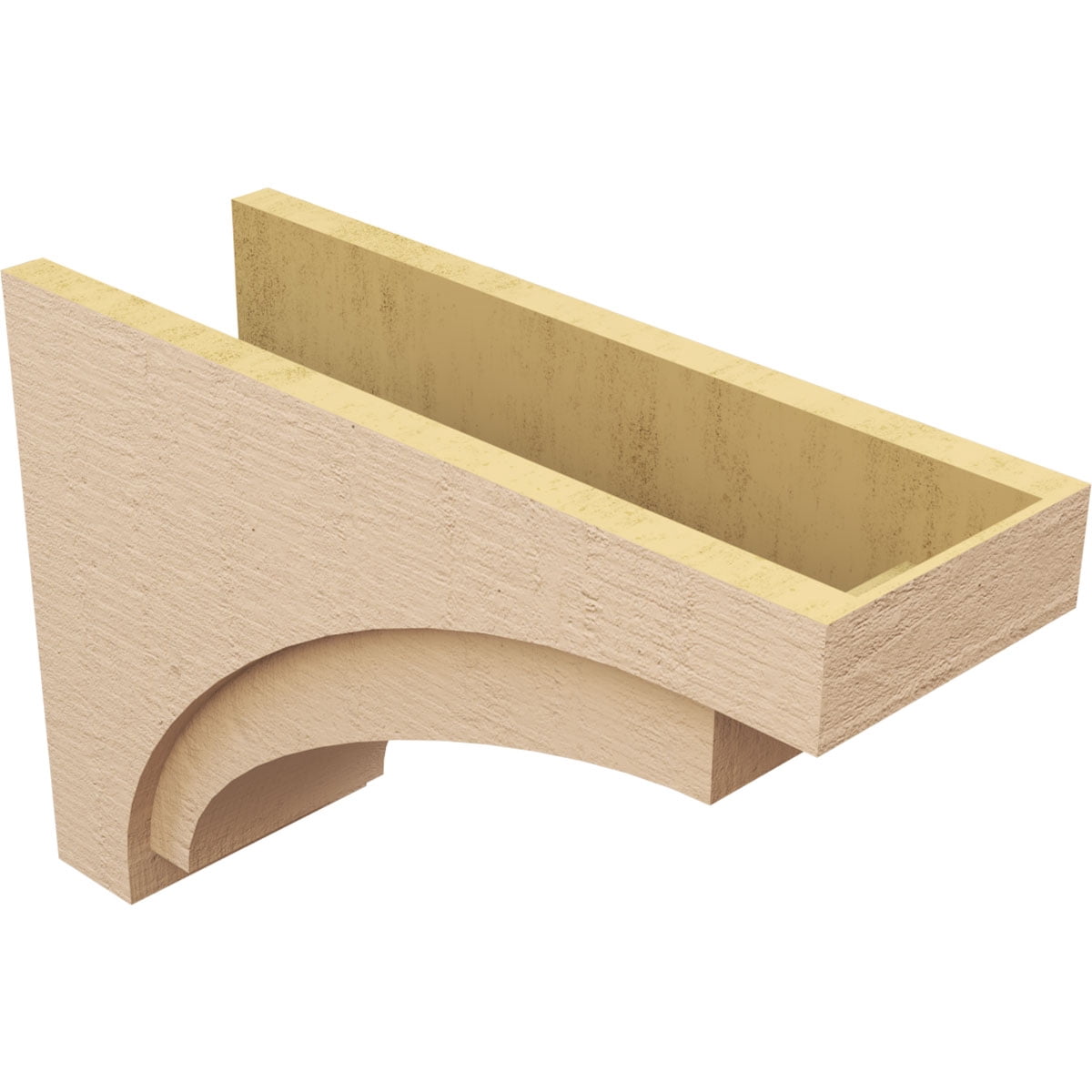 11"W x 33"D x 22"H Classic Rivera Rough Cedar Woodgrain TimberThane Corbel, Primed Tan