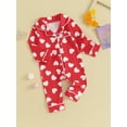 thumbnail image 2 of Bagilaanoe Newborn Baby Girl Boys Valentine's Day Jumpsuit Heart Print Long Sleeve Bodysuit 3M 6M 12M 18M 24M Infant Spring One Piece Romper, 2 of 8