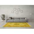 thumbnail image 3 of Ahgly Company Machine Washable Indoor Square Medallion Yellow Traditional Area Rugs, 4' Square, 3 of 4