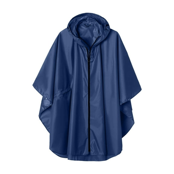 jobturf Rain Poncho for Adults Lightweight Drawstring Hooded Raincoat Full Zip Waterproof Rain Jacket with Pockets