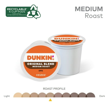 Dunkin' Donuts Original Blend Coffee, Keurig Single-Serve K-Cup Pods, Medium Roast, 22 Count