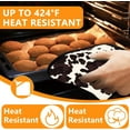 thumbnail image 4 of Black Cow Print Oven Mitts and Pot Holders Sets 4Pcs,Extra Long Oven Gloves Potholder for Kitchen Cooking Baking BBQ 100% Cotton Heat Resistant, 4 of 6