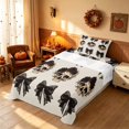 thumbnail image 3 of Homewish Halloween Gothic Skull Twin Sheets, Rose Bow Bedding, Beige Black, 3pcs (1 Flat Sheet, 1 Fitted Sheet and 1 Pillowcase), 3 of 6