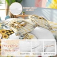 thumbnail image 5 of Home Sweet Gnome Full Size Comforter Set, Sunflower Eucalyptus Leaves Yellow Plaid Bedding for All Seasons, 4 Pcs Bed Set, 1Quiltcover (86"x86") ,1Sheet(80"x116"), 2Pillowcases (30"x20"), 5 of 12