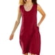 thumbnail image 1 of Largo Vestido de Verano Fluido para las Mujeres Color Sólido Estilo de Lino Rodilla-Longitud Vestido de Sol Casual, Poliéster Suave con Bolsillos, 1 of 6