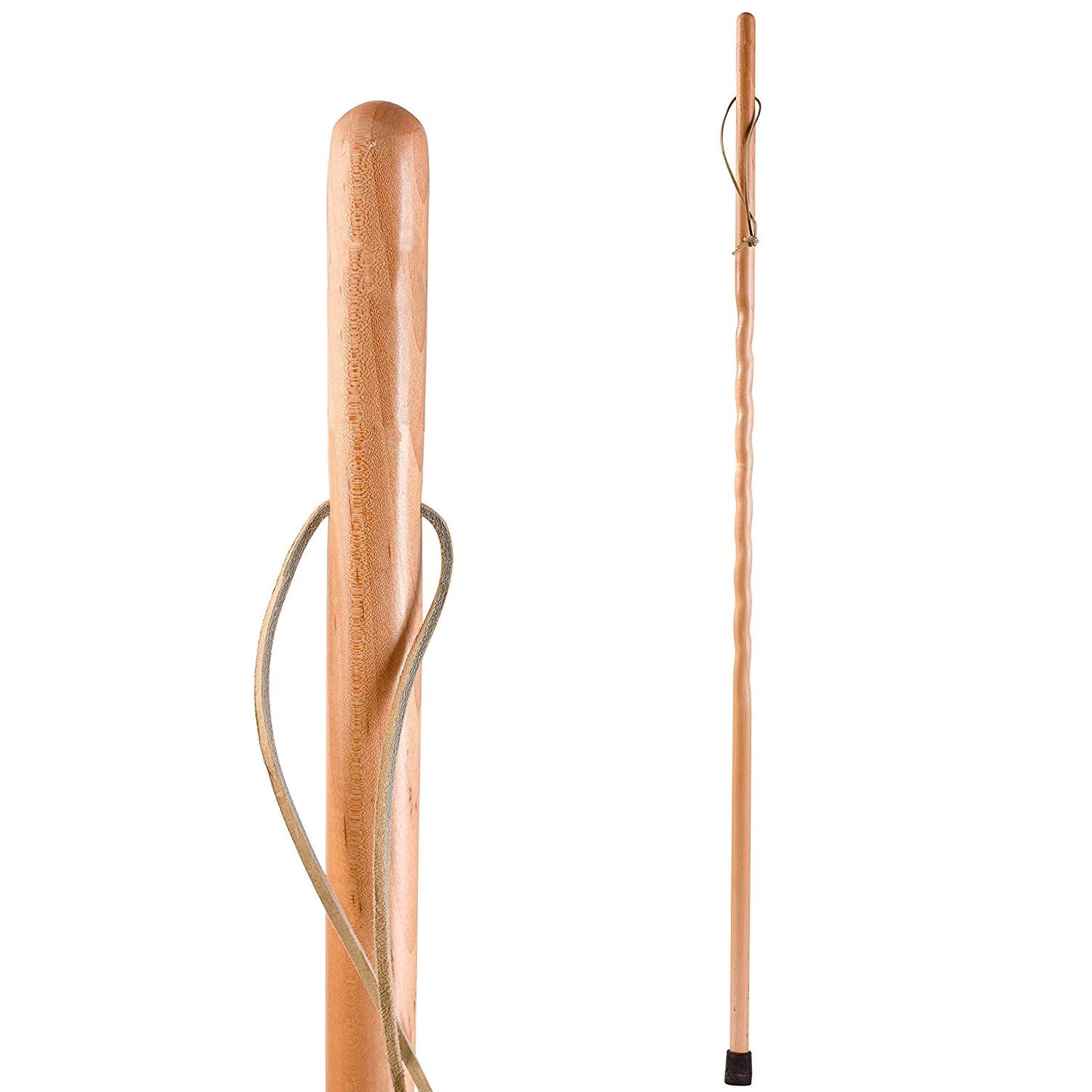 Brazos Twisted Trekker Oak Wood Walking Stick, 55 Inches, Natural