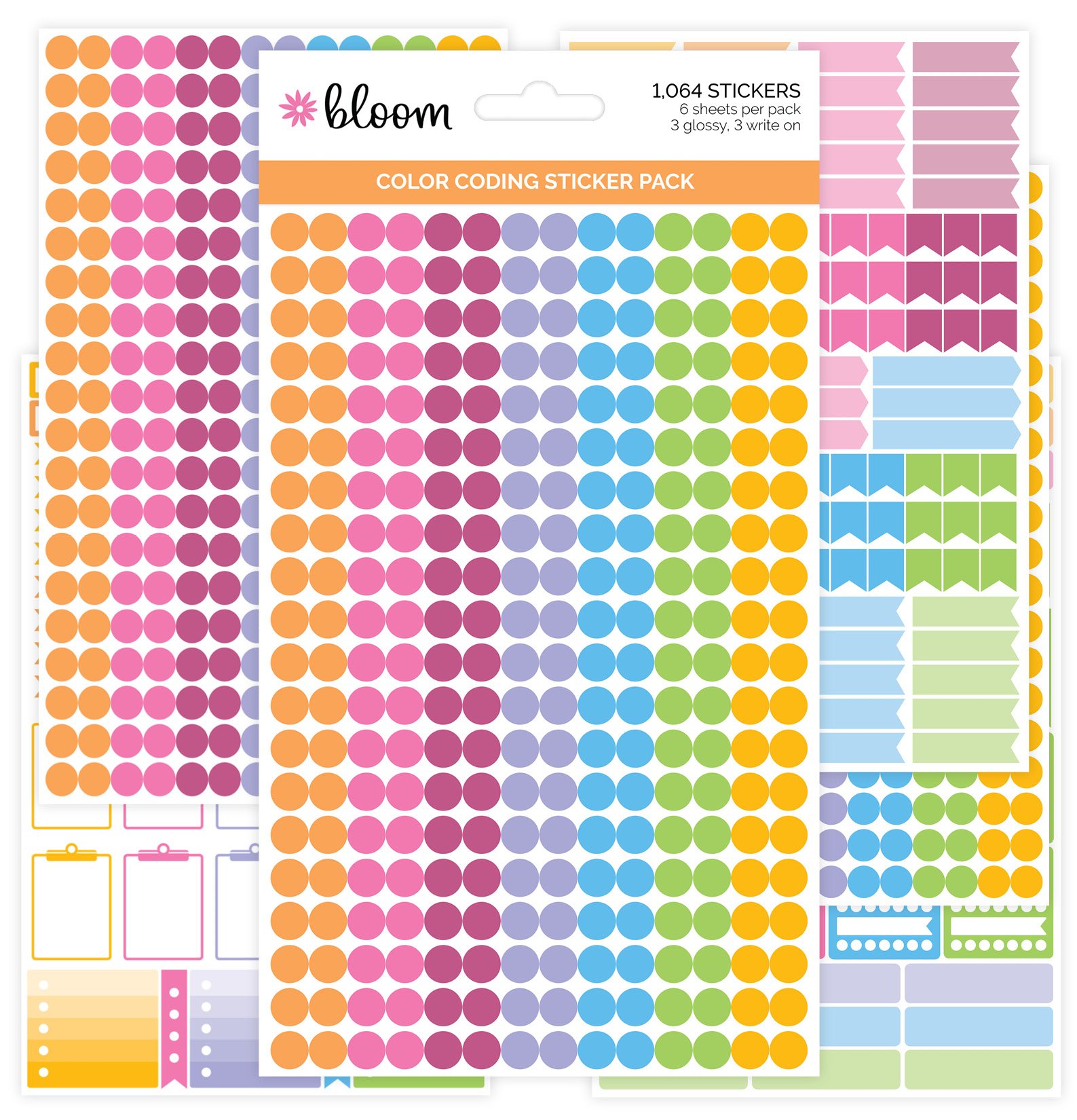 STICKER SHEETS, COLOR CODING PACK bloom