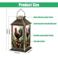 thumbnail image 2 of Solar Lantern Colorful Rooster Perched Wooden Fence Red Apples Greenery Garden Hanging Lantern Waterproof Solar Powered Lighting Outdoor Table Lamp for Deck Yard Camping Patio Decor, 2 of 7