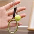 thumbnail image 2 of Zeceouar Mini Tennis Racket Keychain Simulated Mini Tennis Racket Keychain Sports Equipment Gift, 2 of 3